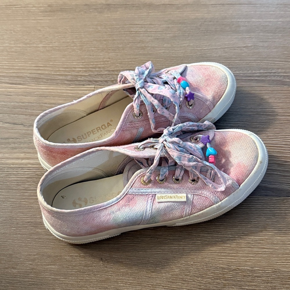 Loveshackfancy x superga pink tie dye low top sneakers